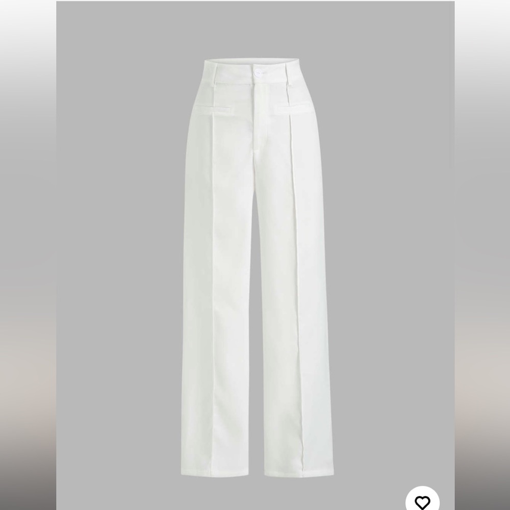 Cider - white Solid Stitch Straight Leg Trousers